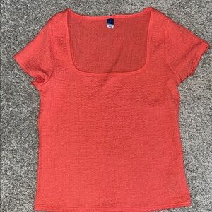 Women's Large Old Navy Coral Square Neck Top